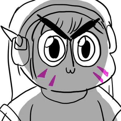The iconic 'Gremlin D.Va' art style, portraying the Overwatch character as a small, feral goblin-like figure.