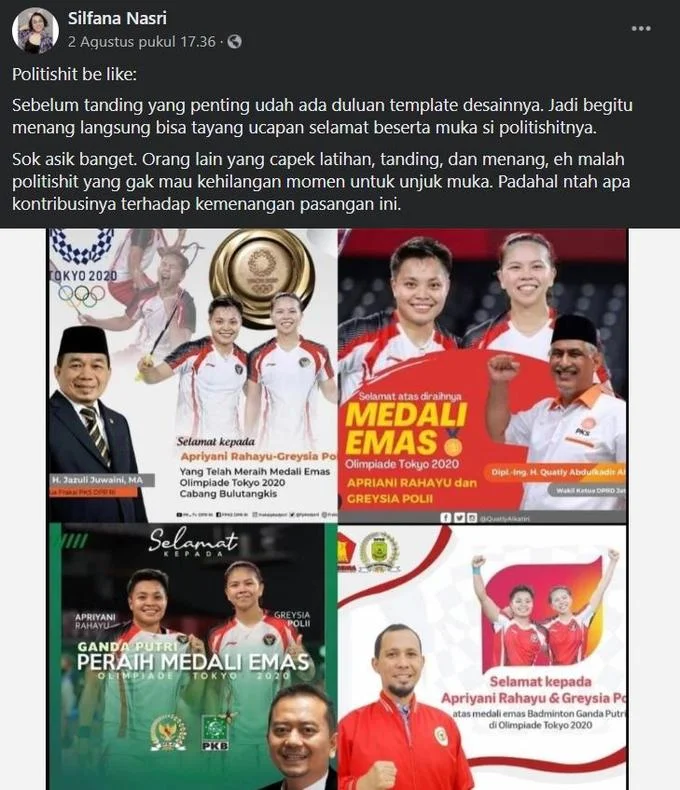 Greysia Polii And Apriyani Rahayu Congratulation Poster Parodies
