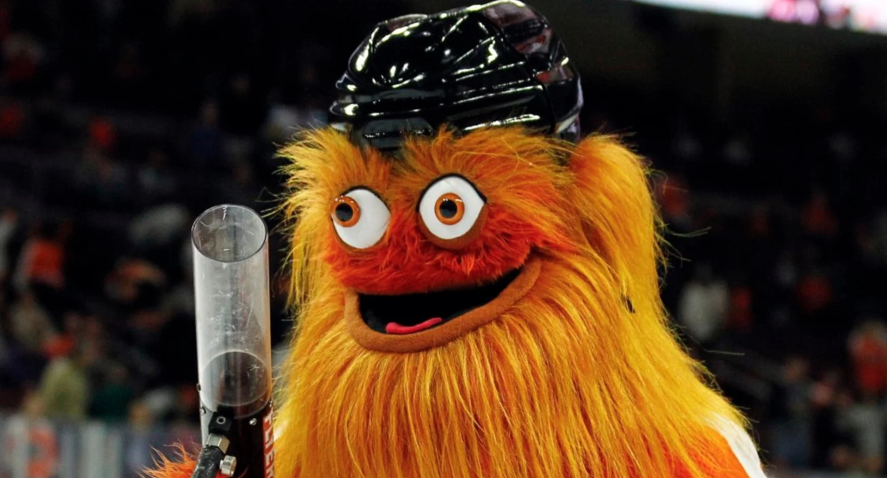 Gritty, the unhinged orange-furred mascot of the Philadelphia Flyers, whose bizarre 2018 debut instantly turned him into an internet icon.