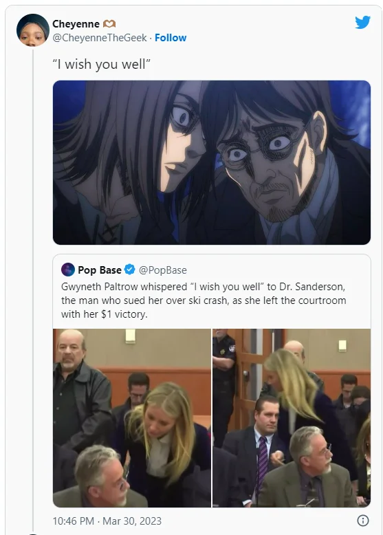 Ski Trial: 'I wish you well' anime reaction format.