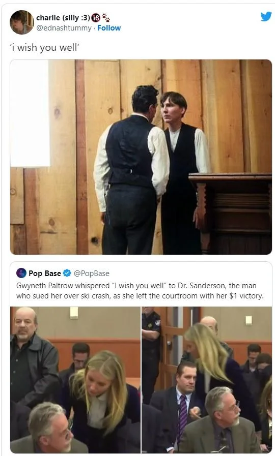 Ski Trial: 'I wish you well' pop culture crossover.
