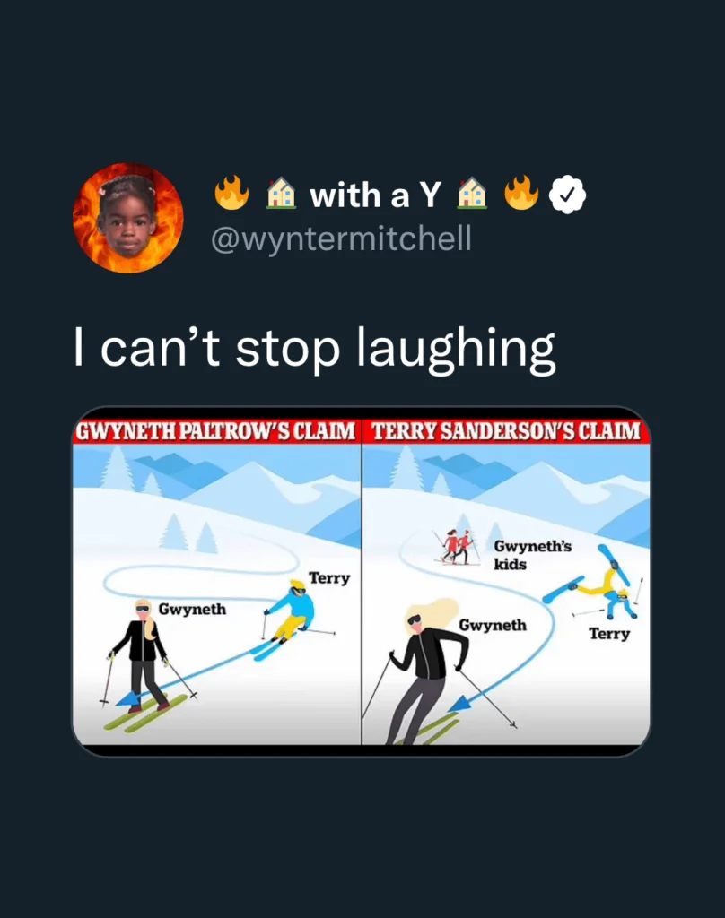 Ski Trial: competing trajectory diagrams meme.