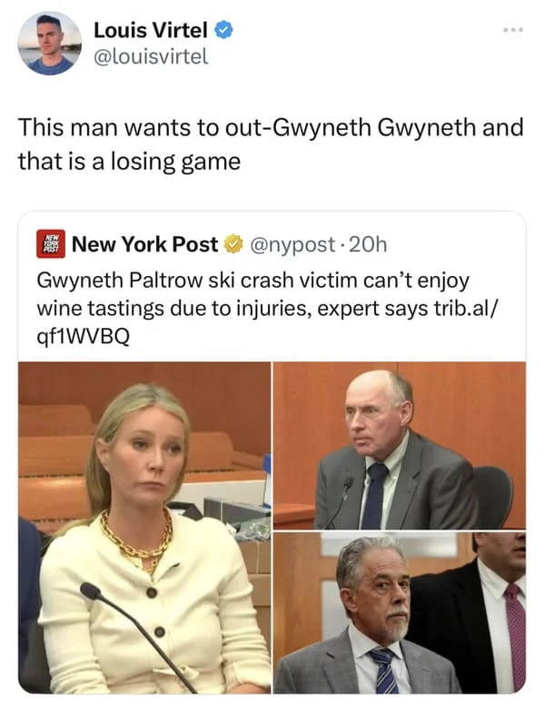 Ski Trial: Twitter commentary with news article.
