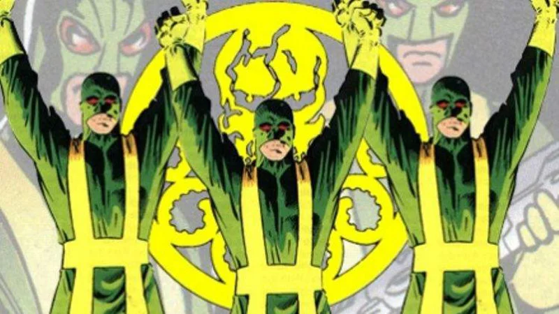 Retro comic art depicting Hydra's fanatical organization.