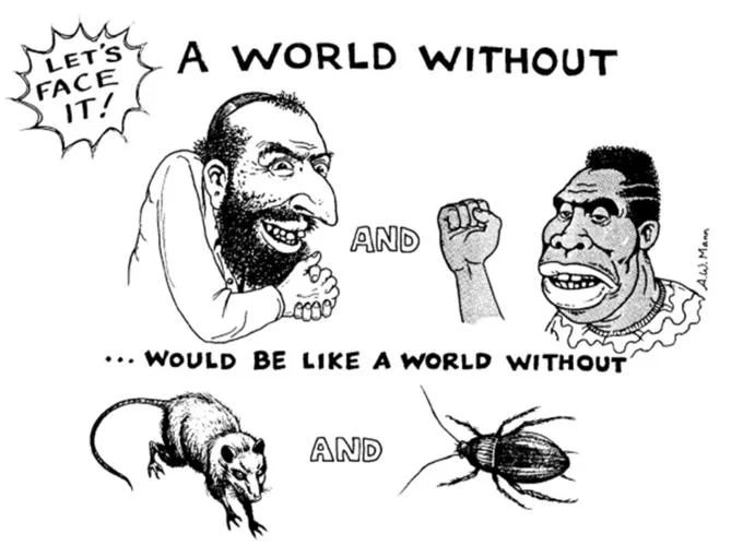 The full 'Let's Face It!' cartoon by A. Wyatt Mann in which the Happy Merchant caricature originally appeared before being cropped and circulated online.