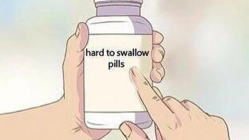 The universally recognized Hard to Swallow Pills meme template.