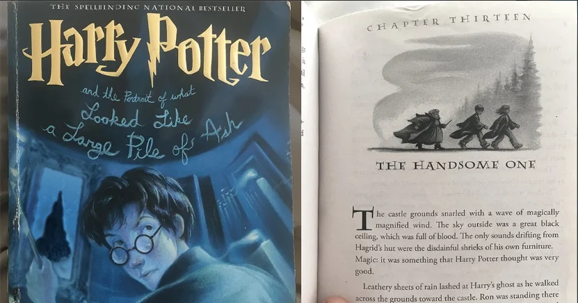 The Botnik Studios parody chapter 'The Handsome One,' generated by predictive text trained on the Harry Potter series.