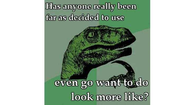 The canonical Philosoraptor image macro featuring the nonsensical phrase that gave the meme its name.