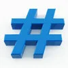 The iconic hashtag symbol representing social media organization.