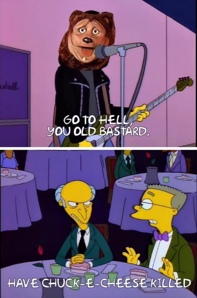 Absurdist variant applying format to non-musician mascot entities.