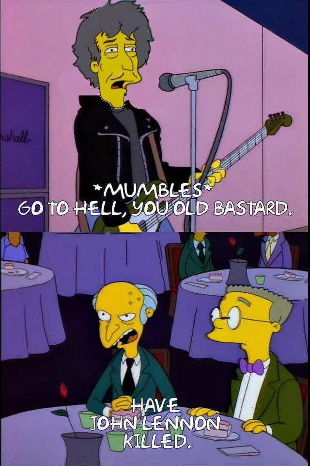 Music history variant featuring Beatles reference and Lennon confusion.