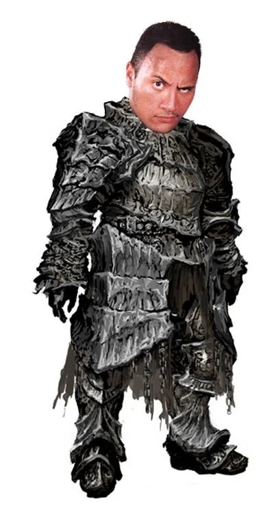 A viral edit combining Dwayne 'The Rock' Johnson's face with Havel the Rock's iconic stone armor.