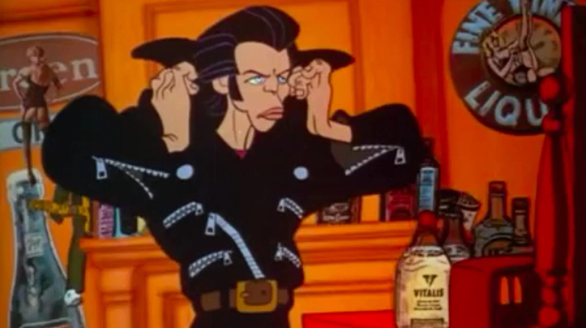 Duke Phillips from 'The Critic' in the scene that spawned the 'Hey Good Lookin' Mmmbadayedeyo' meme.