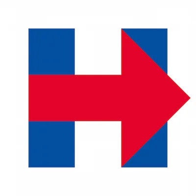 The official Hillary Clinton 2016 campaign logo, widely mocked and parodied on social media at its unveiling.
