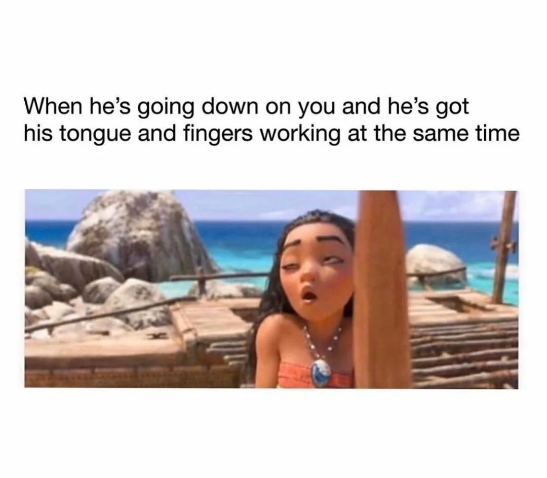 Meme screenshot with narrative text and surprised animated character reaction