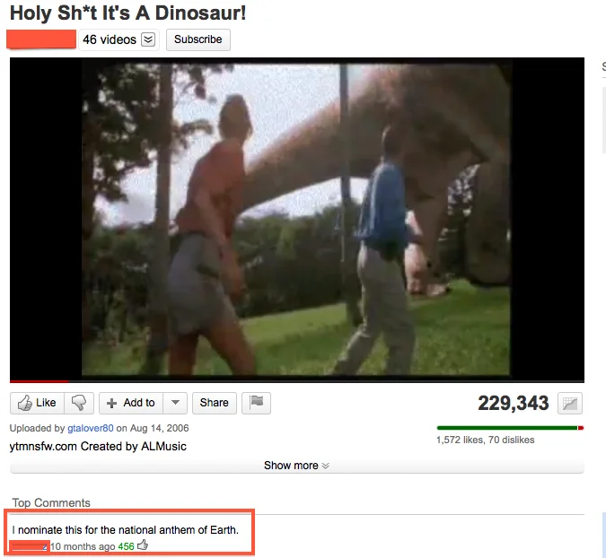 An early animated GIF from the Jurassic Park dinosaur-reveal scene circulated with the 'Holy Shit It's a Dinosaur' meme.