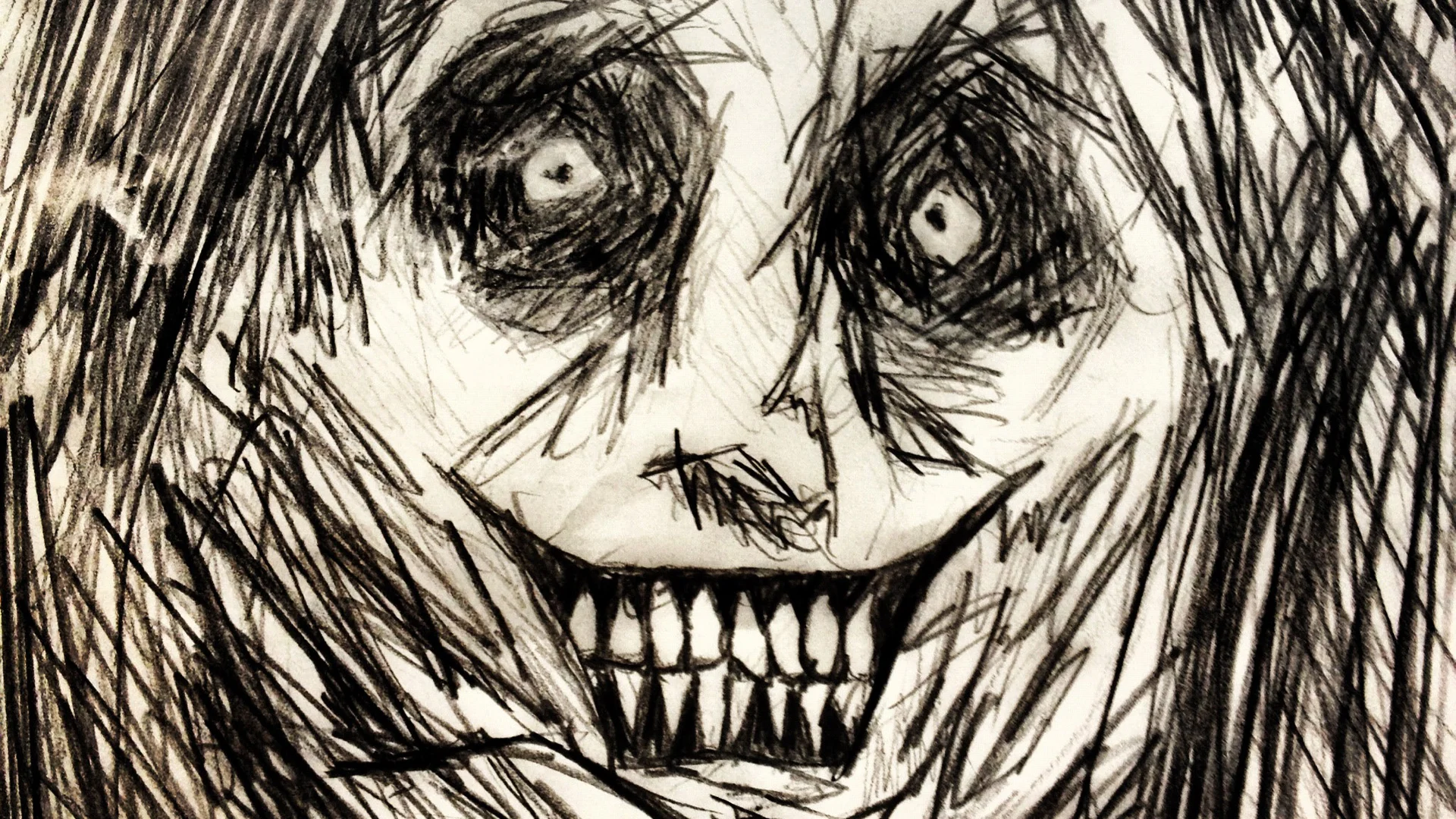 Close-up of the original Shadowlurker (Horrifying House Guest) sketch used as the meme's base image.
