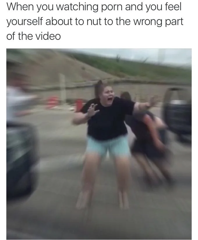 Road rage footage used as reaction meme with sarcastic caption.