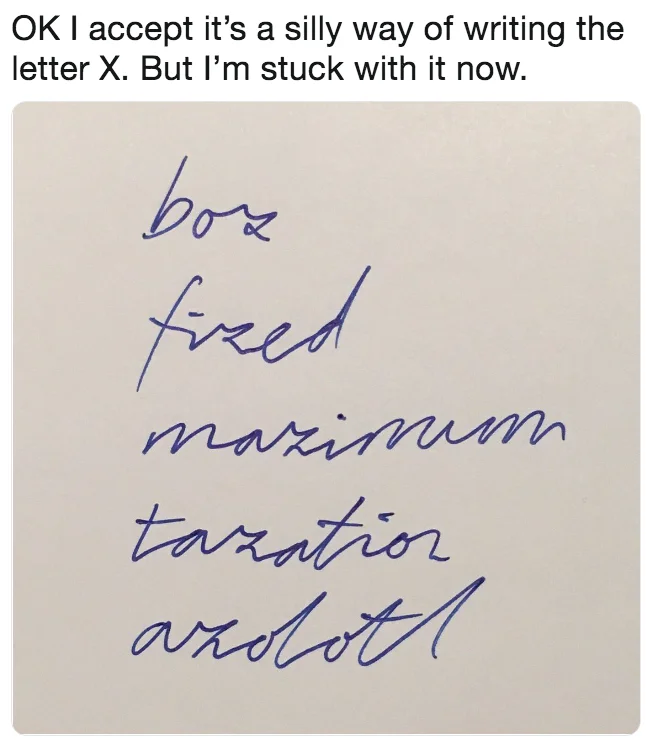 A reply humorously contrasting the ongoing government shutdown with the trivial X-drawing debate while declaring method 7 the correct choice.