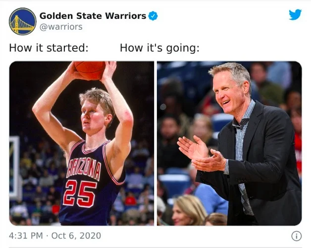 Warriors executive transition post from October 6, 2020.