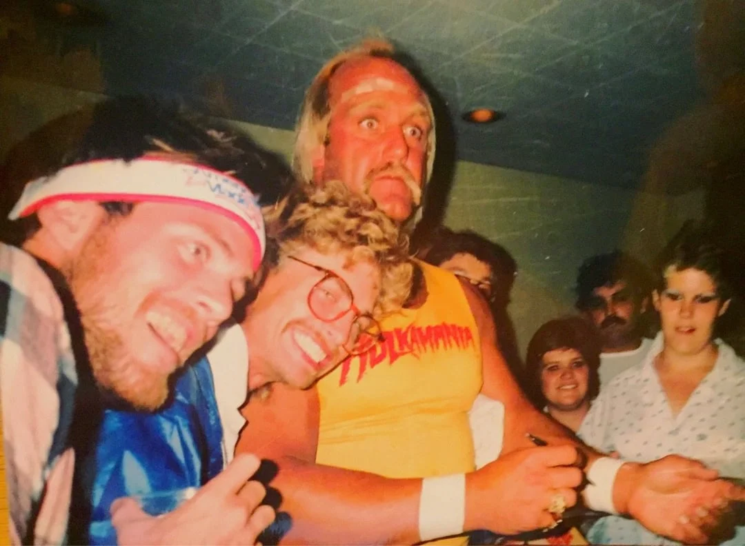 Hulk Hogan photographed on a San Francisco construction site, a candid moment often shared online.