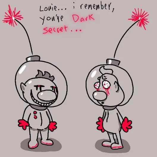 Hand-drawn fan art parody applying the 'i remember you're' meme format to original characters.