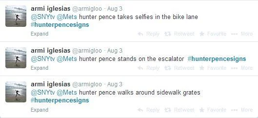 Community participation proposing new Hunter Pence sign ideas.
