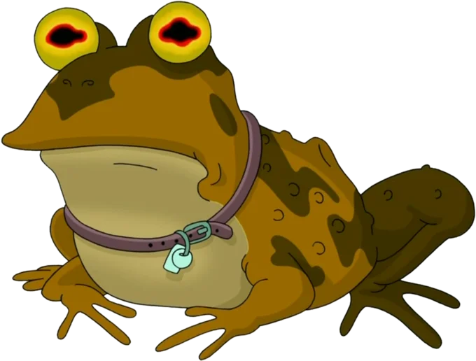 A clean cutout of the Hypnotoad character from Futurama.