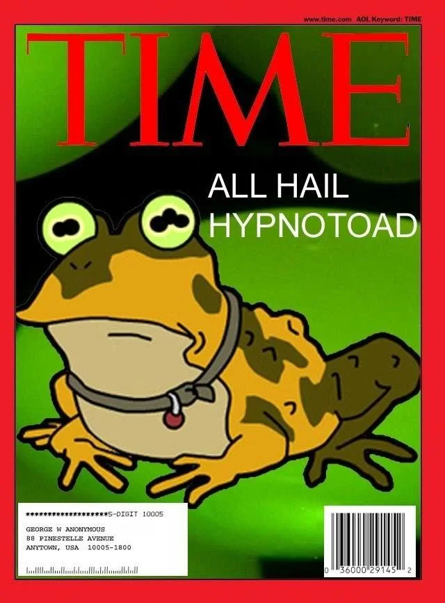 A fan-made TIME magazine cover parody declaring 'All Hail Hypnotoad'.