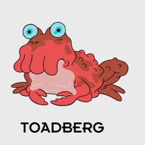 A 'Toadberg' parody illustration inspired by the Hypnotoad character design.
