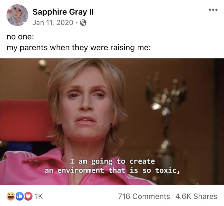 Sue Sylvester meme applied to parenting dynamics.