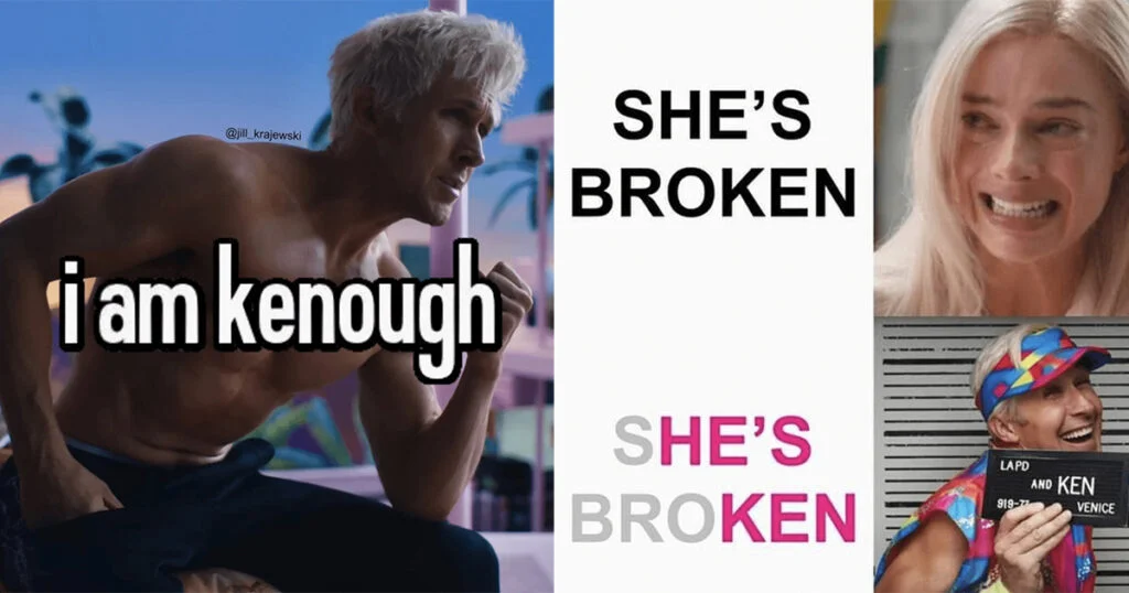 Gendered perspective meme comparing Ken and Barbie's acceptance.