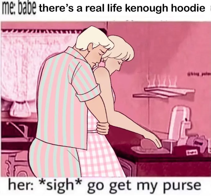 Humorous meme about merchandise availability and relationship response.