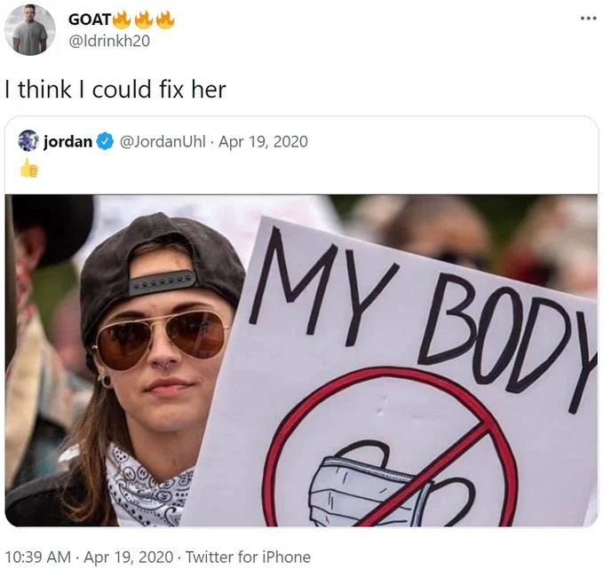 The gender-swapped variant applied to a political context.