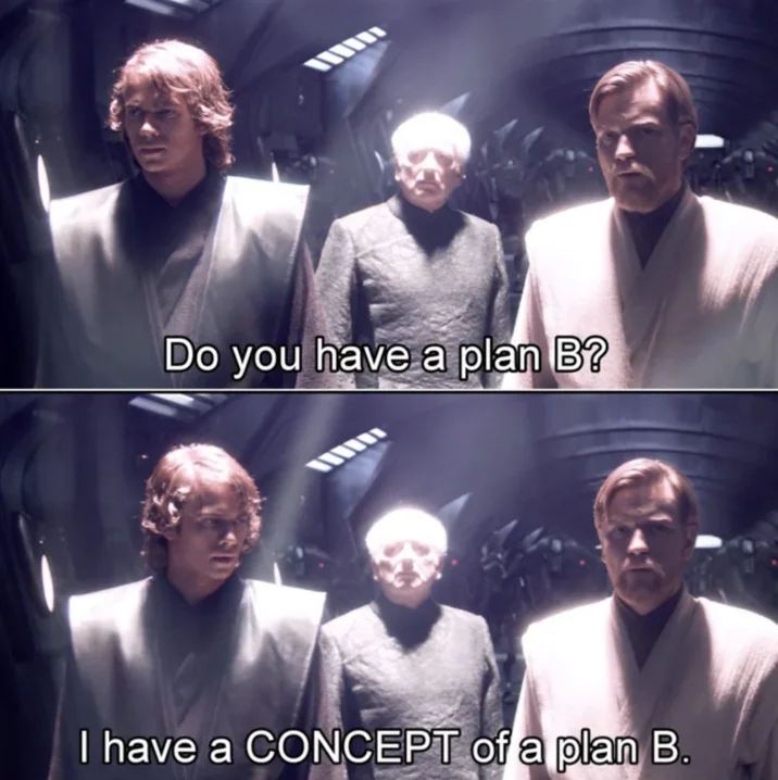 A Revenge of the Sith reference riffs on Trump's debate answer with a Jedi twist.