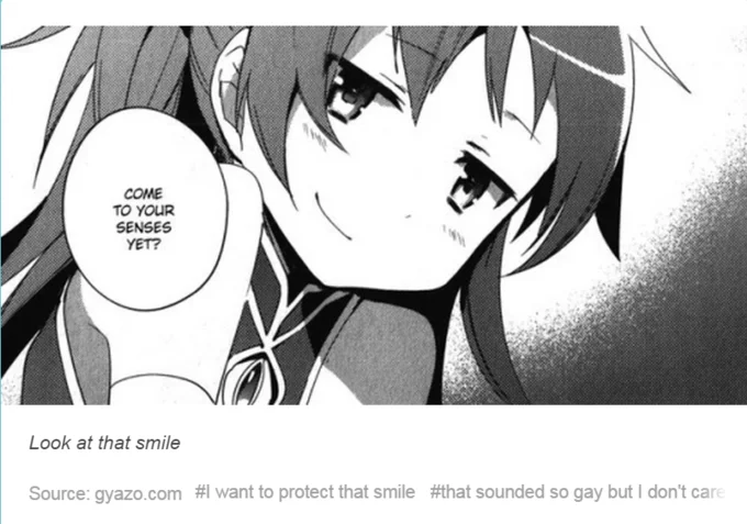 A 4chan post pairing a cute manga smile with the recurring 'I want to protect that smile' declaration.