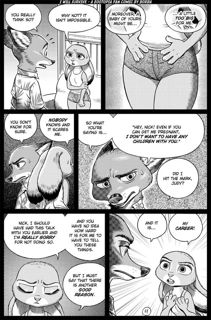 Judy voices her fears and career concerns in a pivotal page of Borba's 'I Will Survive' comic.