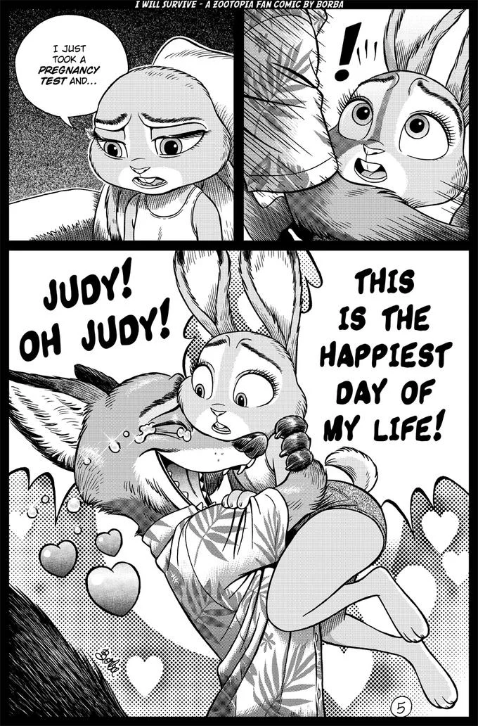 Nick reacts to Judy's pregnancy news in a page from Borba's 'I Will Survive' comic.