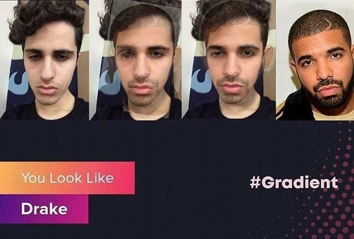 A Gradient app result comparing Ibo Eshak to Drake, an early viral moment that helped fuel the meme's spread.