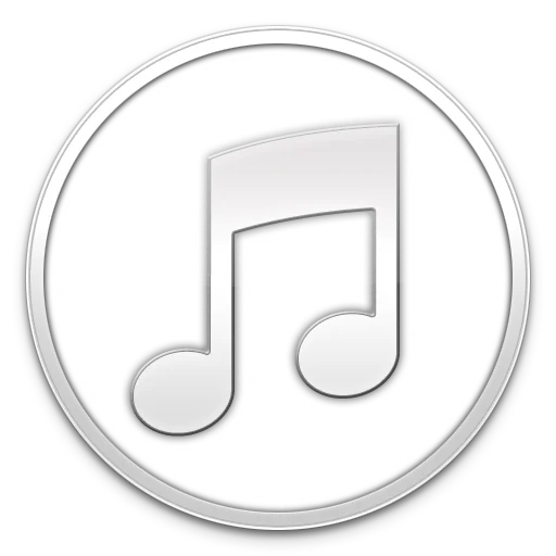 A stripped-down white parody of the iTunes 10 logo, mocking the icon's flat and minimal redesign.