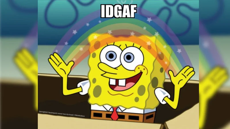 Vibrant SpongeBob expressing carefree attitude.