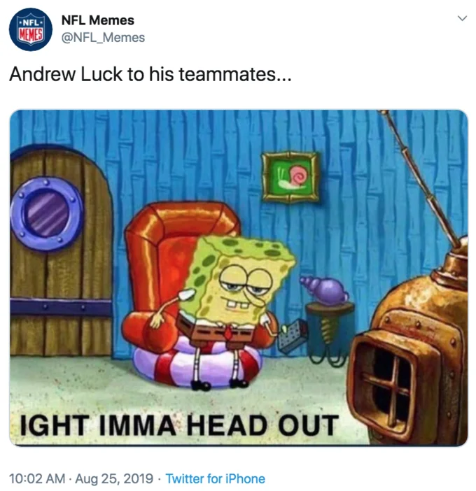 Official NFL Memes use of the template.