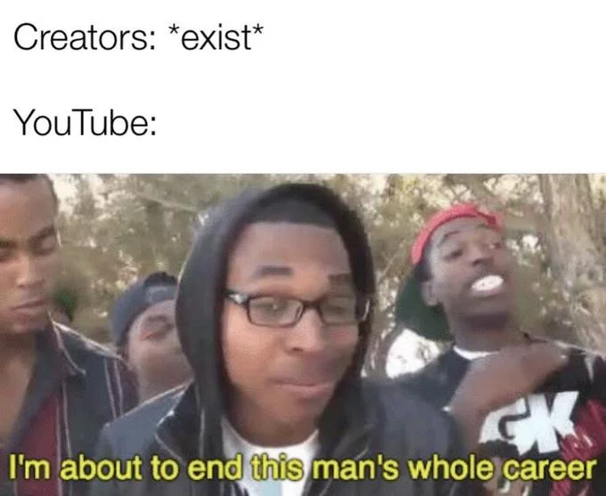 A commentary on YouTube's demonetization and strike system threatening creators' livelihoods.