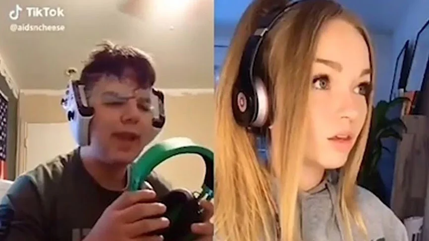 A viral TikTok duet exemplifying the 'I'm Already Tracer' meme, where male Overwatch players react to female gamers with exaggerated declarations of identity.