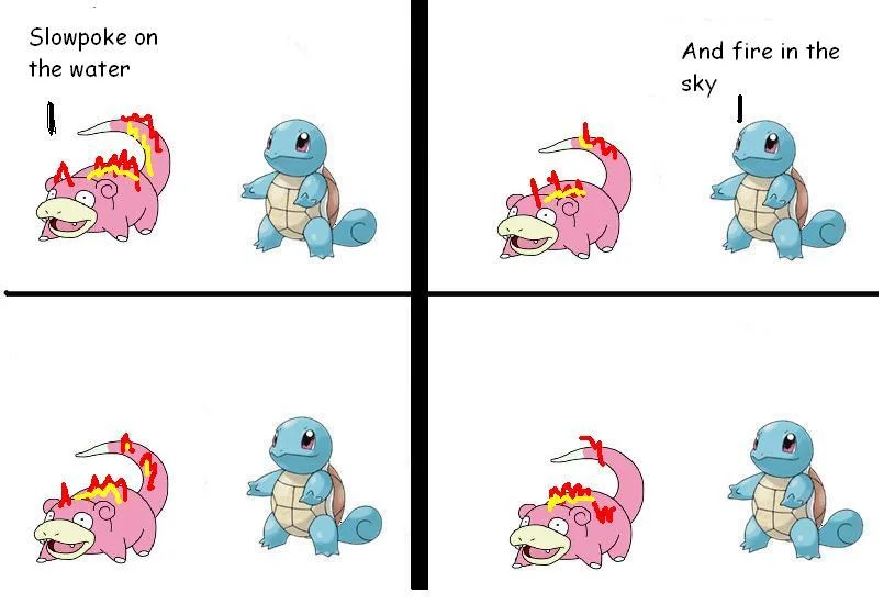 A Voltorb variant of the 'I'm Dying, Squirtle' four-panel song format.