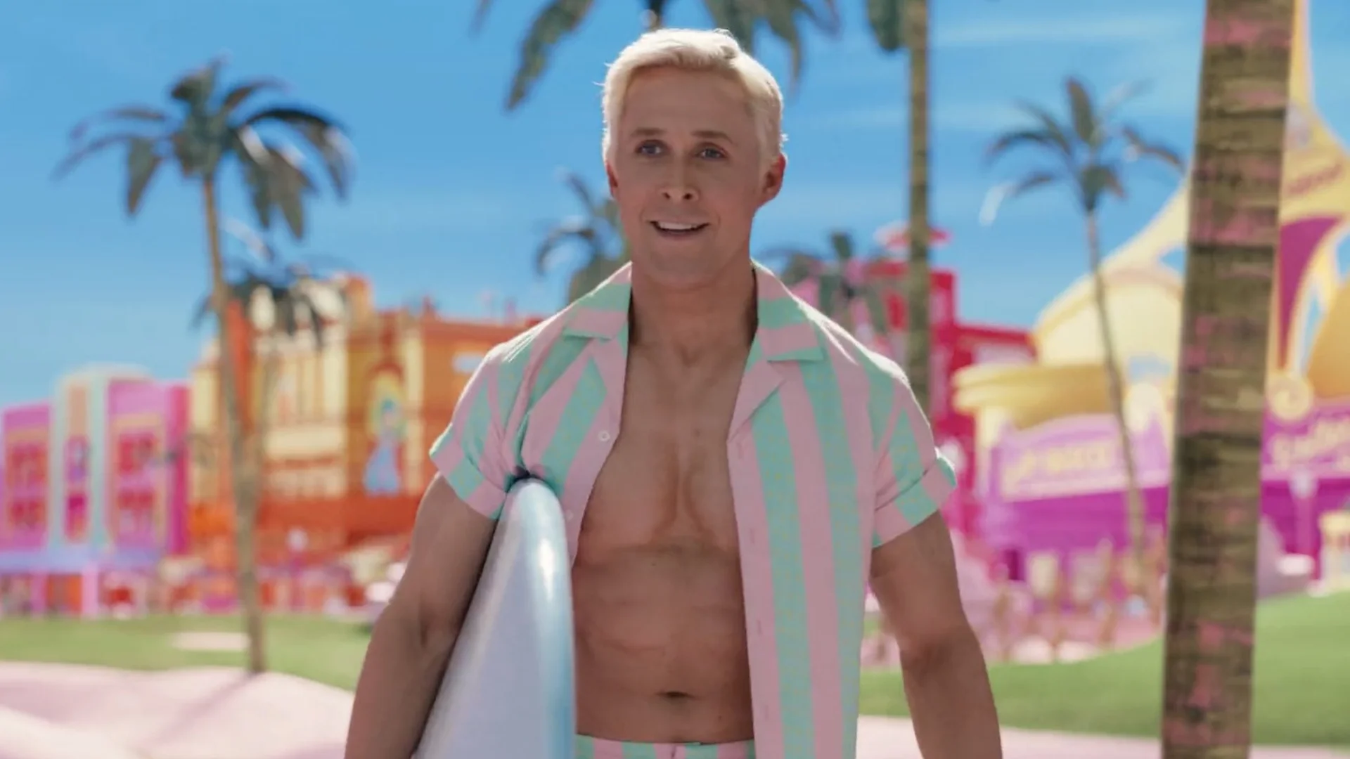 Ryan Gosling as Ken in Greta Gerwig's 'Barbie' (2023), the film that inspired the 'I'm Just Ken' meme.