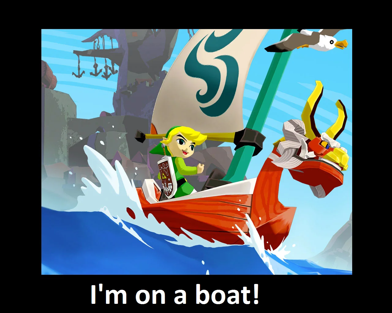 A Wind Waker demotivational parody applying the meme's catchphrase to Toon Link's boat adventures.