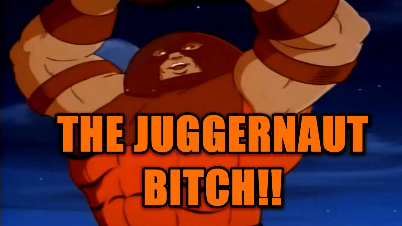 The iconic image from the fan-dubbed X-Men clip that spawned the 'I'm the Juggernaut, bitch!' catchphrase.