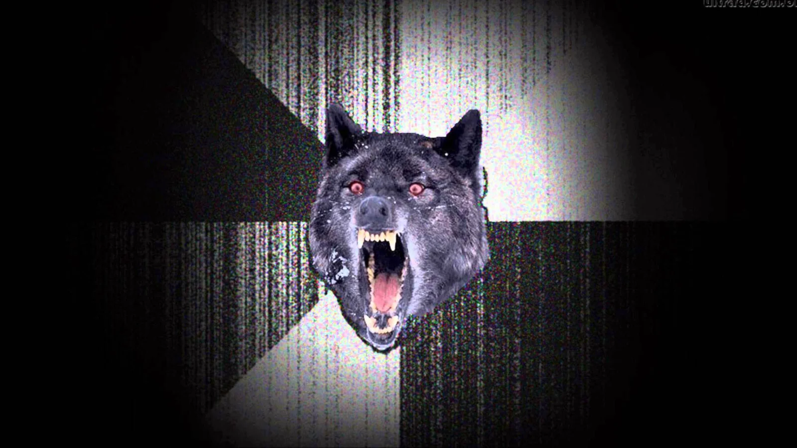 Digital distortion emphasizing chaotic insanity.