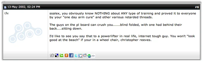 Original ITG rhetoric from bodybuilding forum.
